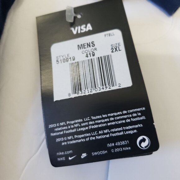 Nike NFL New England Patriots 2XL Navy Tagless Short-sleeve 100% cotton t-shirt - Picture 4 of 8